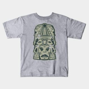 Aztec mask face #2 Kids T-Shirt